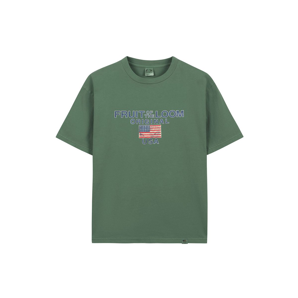 프룻오브더룸(FRUIT OF THE LOOM) 피그먼트 USA 그래픽 티셔츠(GREEN)