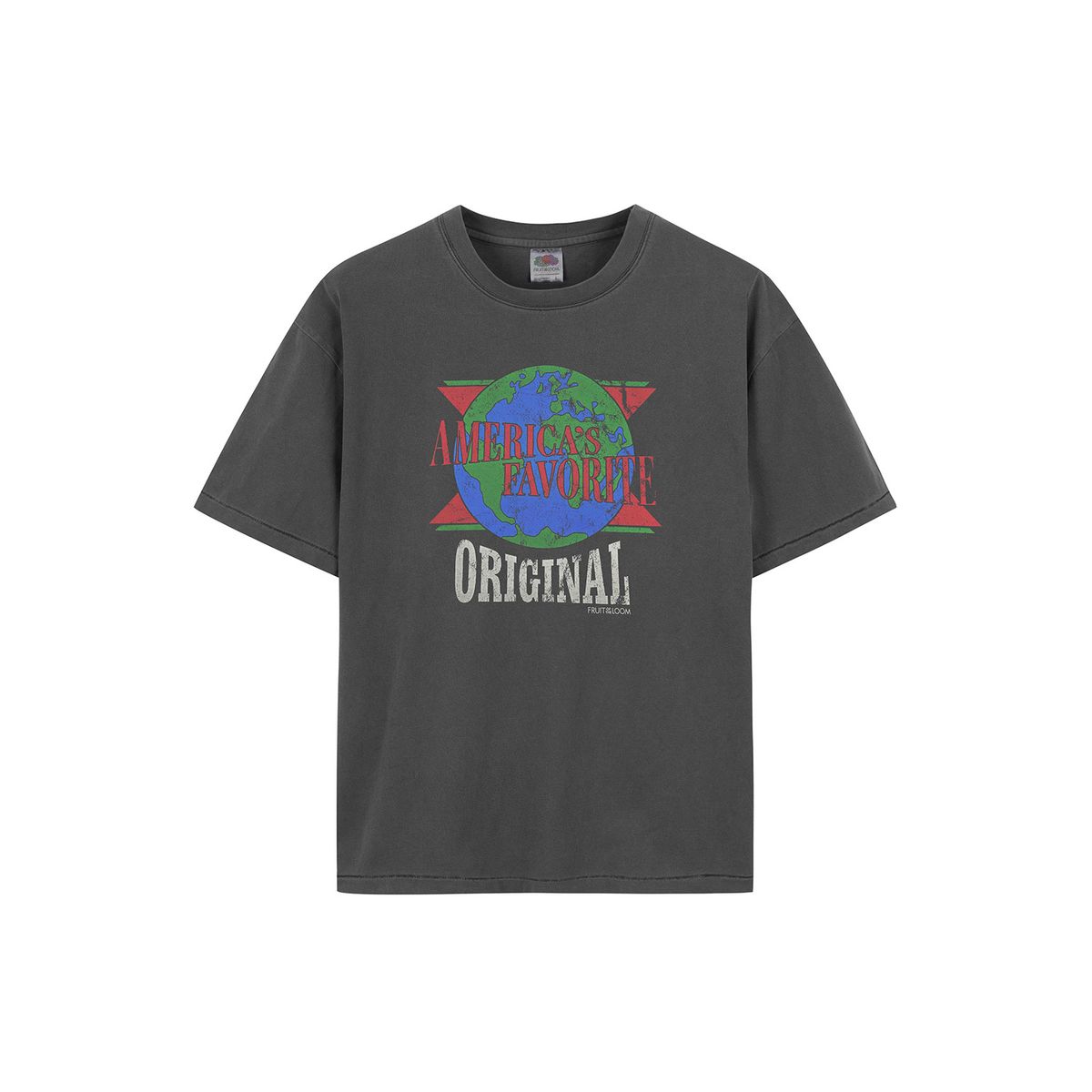 프룻오브더룸(FRUIT OF THE LOOM) 피그먼트 오리지널 그래픽 반팔티(CHARCOAL GREY)