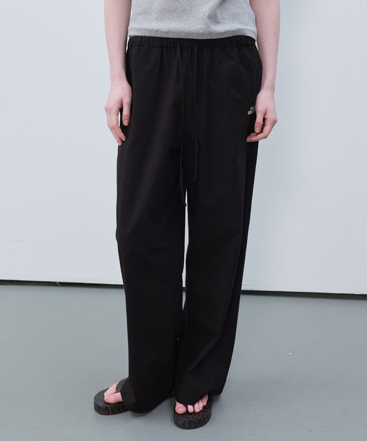 프리버07(FRIVER07) Cotton sheer banding pants [FRSP06PT02]_Black