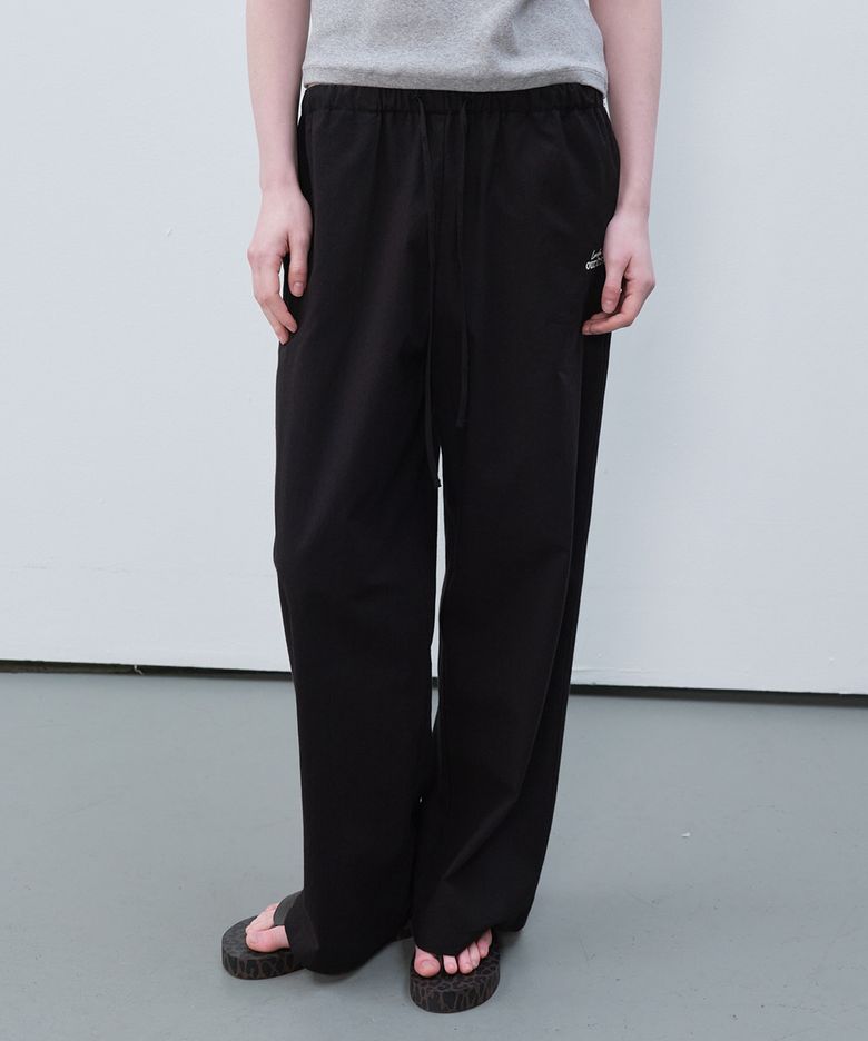 Cotton sheer banding pants [FRSP06PT02]_Black