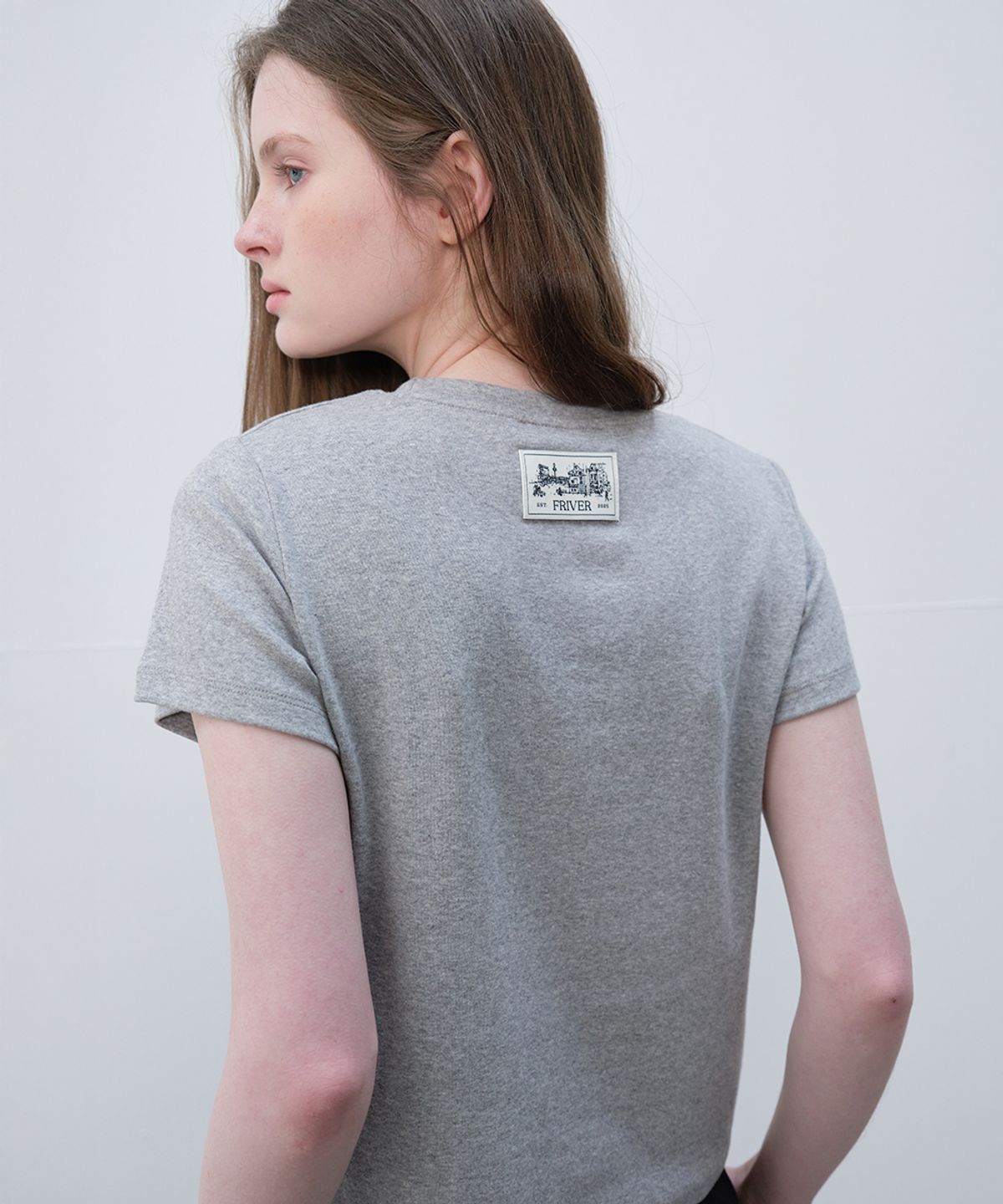 프리버07(FRIVER07) Label basic half t-shirt [FRSP06TS04]_Gray