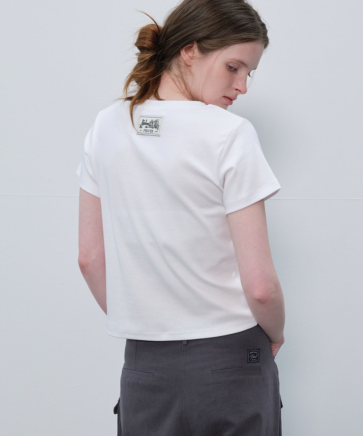 프리버07(FRIVER07) Label basic half t-shirt [FRSP06TS02]_White