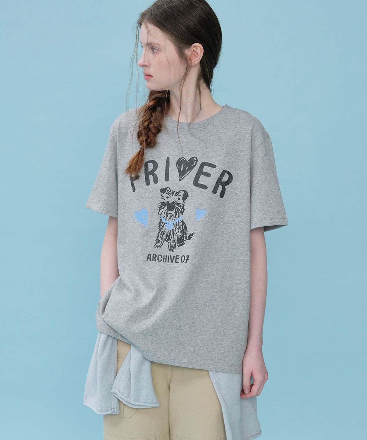 프리버07(FRIVER07) Archive puppy logo t-shirt [FRSP06TS06]_Gray