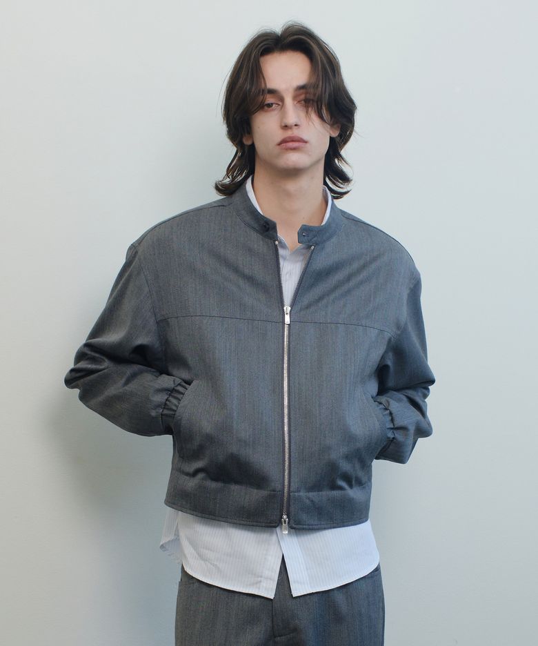 STRUCTURED HERRINGBONE DRIVER JACKET (GRAY)