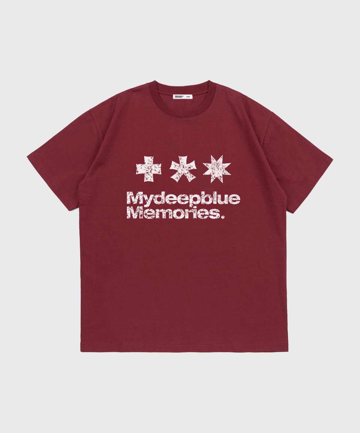 마이딥블루메모리즈(MY DEEP BLUE MEMORIES) 90s MM SYMBOL LOGO T-SHIRTS(BURGUNDY)