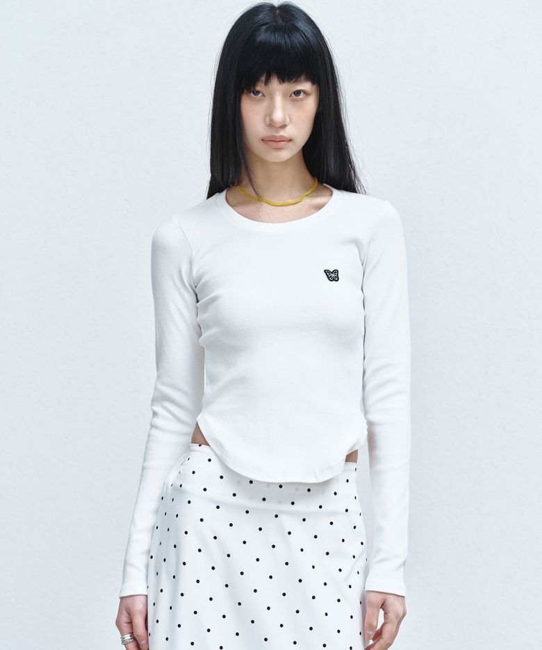 BUTTERFLY LONG SLEEVE TOP_IVORY