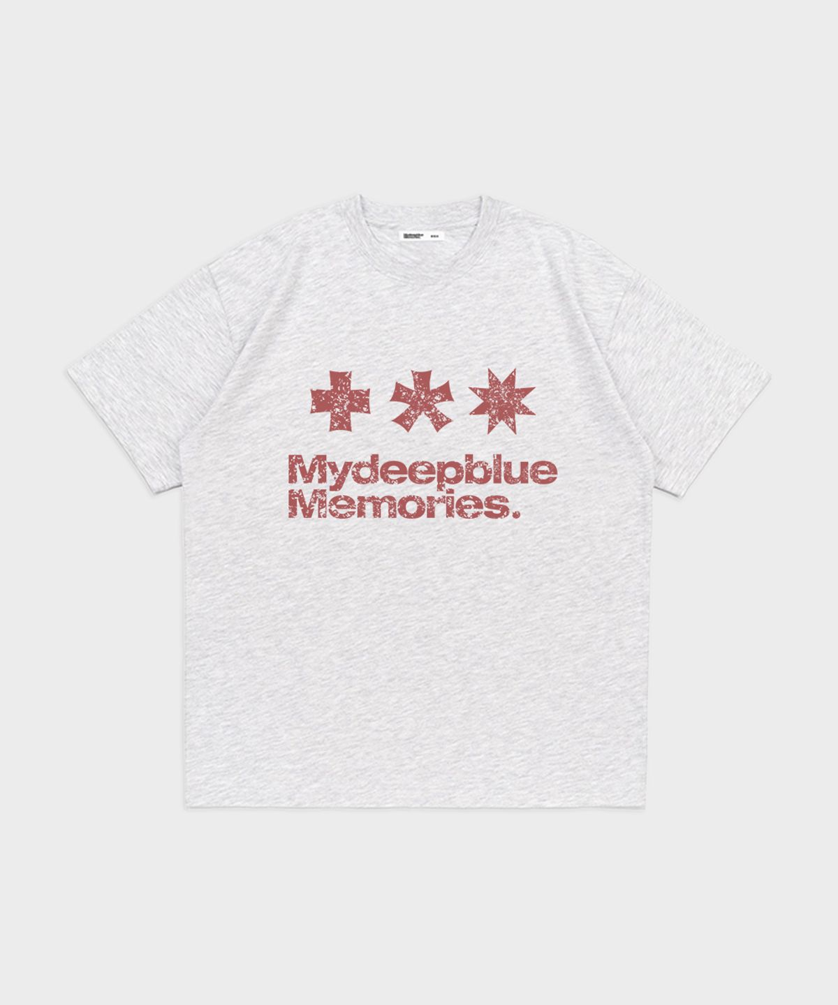 마이딥블루메모리즈(MY DEEP BLUE MEMORIES) 90s MM SYMBOL LOGO T-SHIRTS(LIGHT GREY)