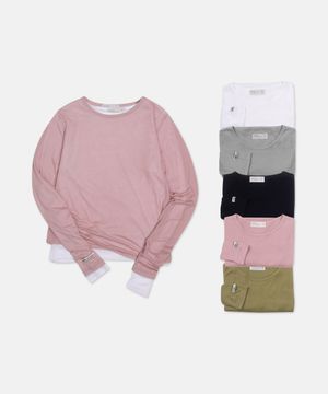 [2PACK] 데일리 레이어드 무지 긴팔 티셔츠 2종 패키지