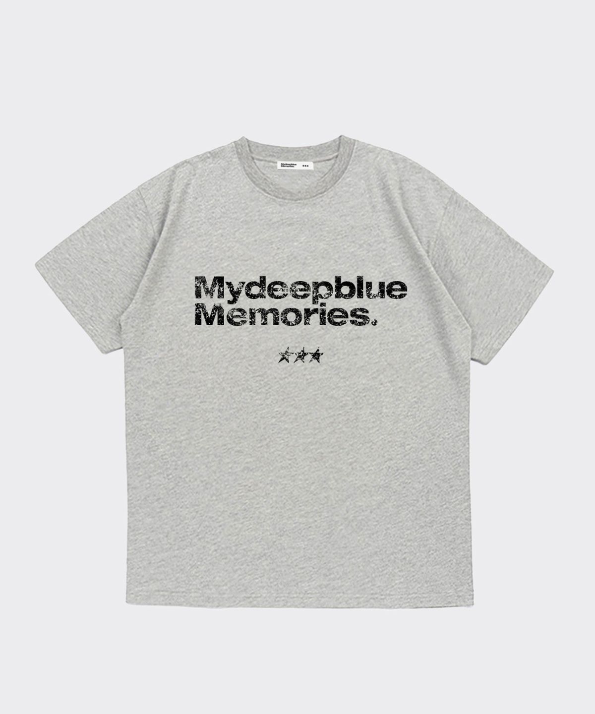 마이딥블루메모리즈(MY DEEP BLUE MEMORIES) MM TEXT T-SHIRTS(GREY)
