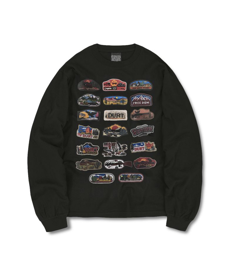 WESTERN PATCH LONG SLEEVE TEE (BLACK)