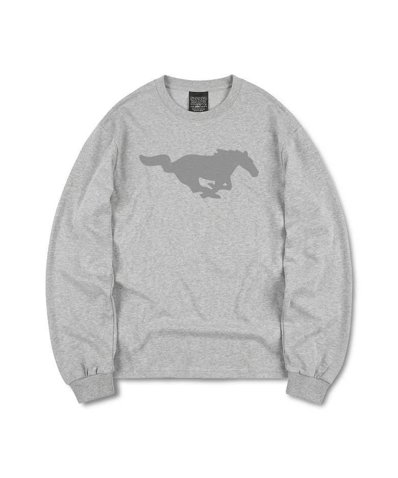 FIRE HORSE LONG SLEEVE TEE (GREY)