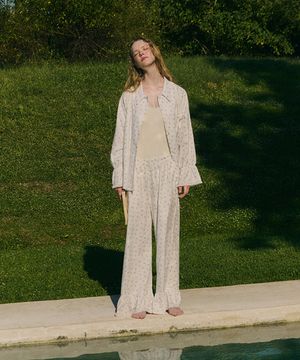 005A 블루에트 롱 슬리브 탑 & 롱 팬츠