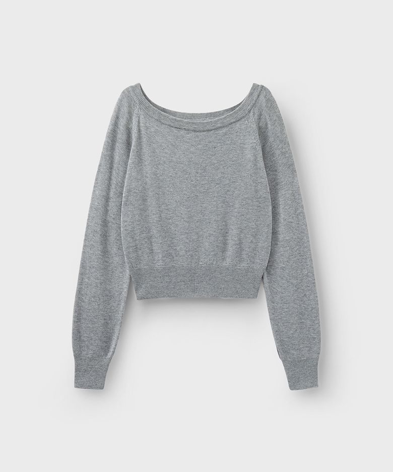 MIA OFFSHOULDER TOP [MELANGE GRAY]