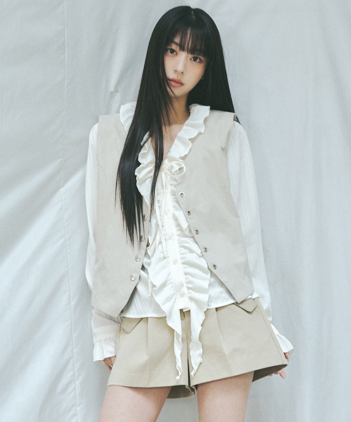 닉앤니콜(NICK&NICOLE) WESTERN BUTTON VEST_BEIGE