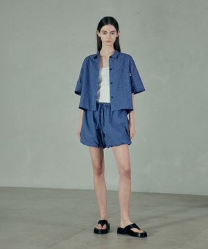 [w] 코튼 포플린 셔츠 파자마 셋업