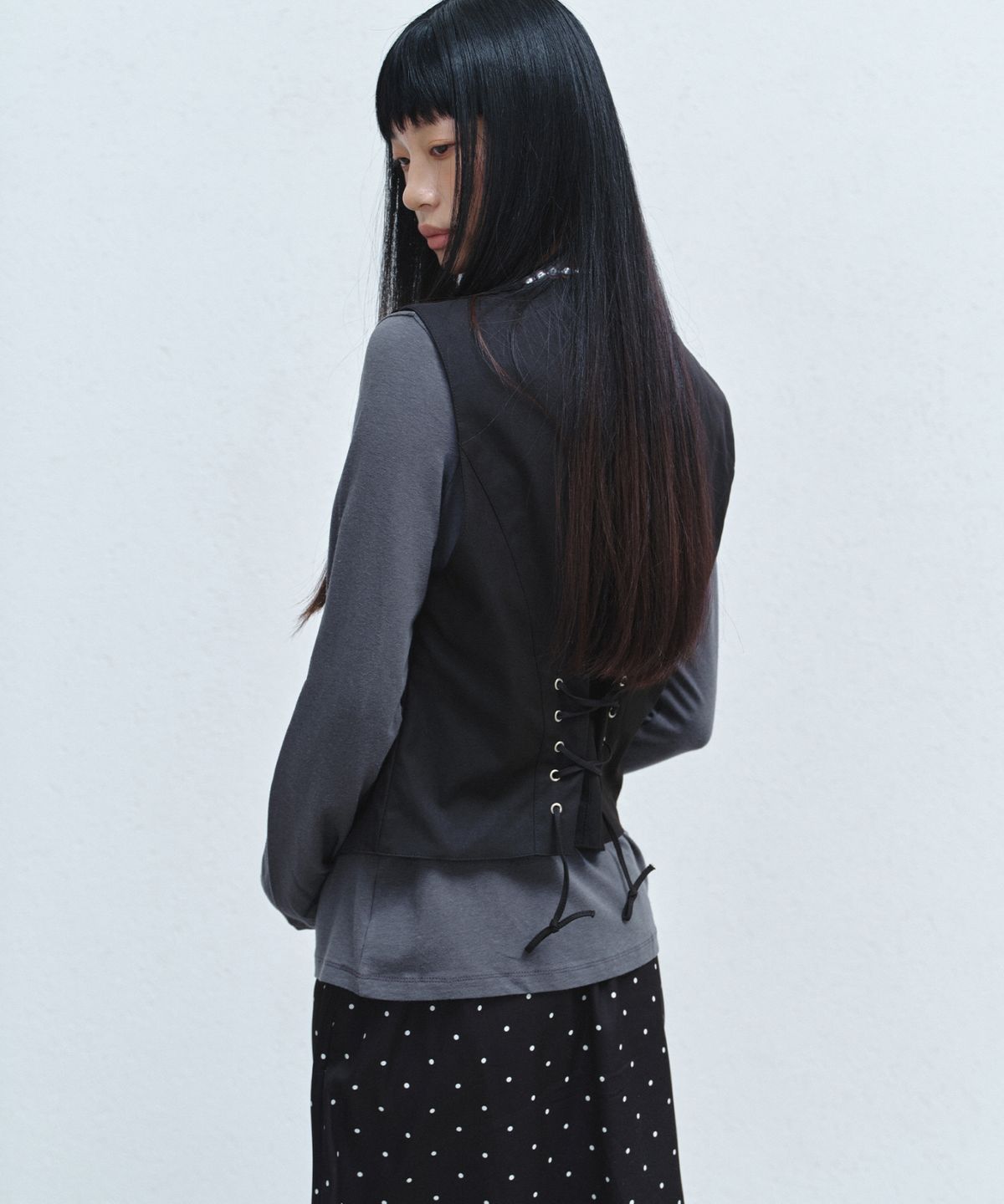 닉앤니콜(NICK&NICOLE) WESTERN BUTTON VEST_BLACK