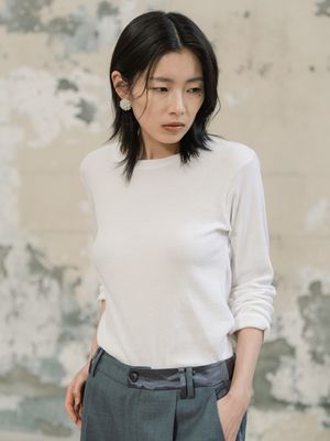 골지 슬림 롱슬리브 티셔츠 (4color)