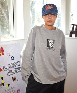 Kate Moss Portrait Long Sleeve T-Shirts - Gray