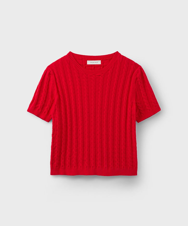 CABLE HALF KNIT [RED]