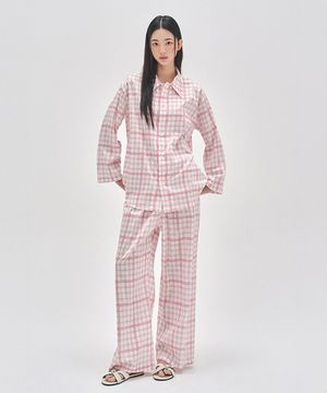 [Uni] 008A 트레사 롱 슬리브 탑 & 롱 팬츠_레드