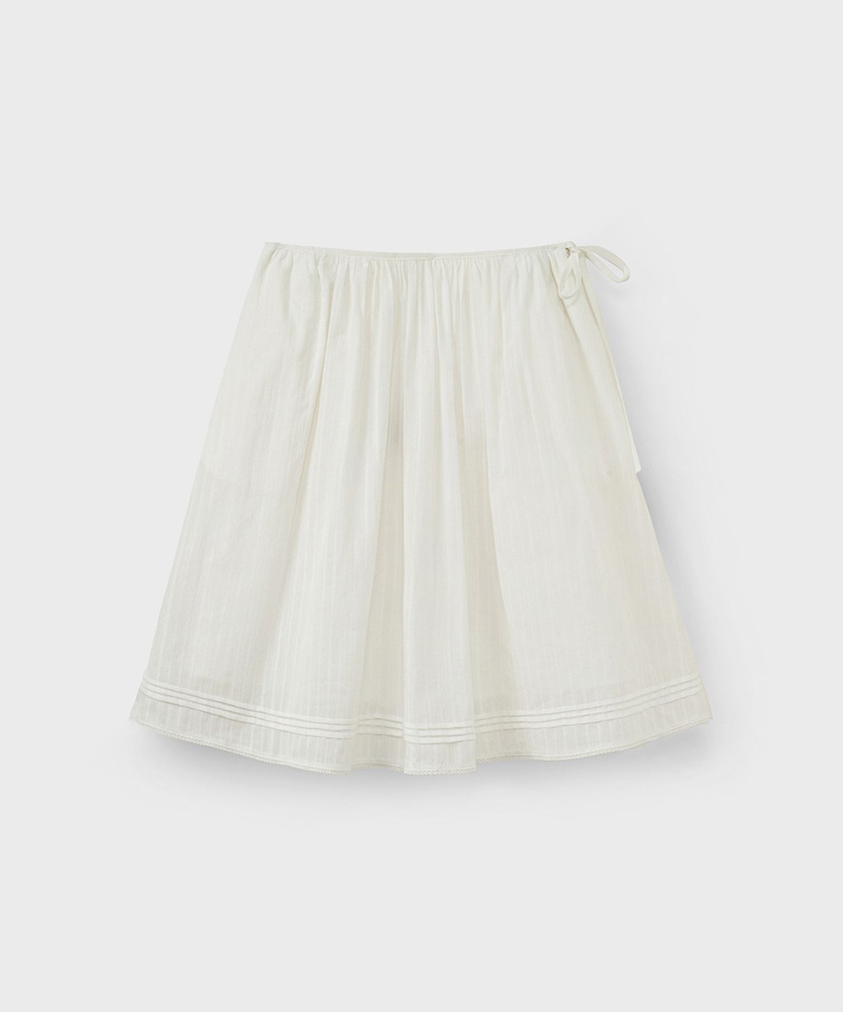 유니온블루 우먼(UNIONBLUE WOMAN) LACE SHIRRING SKIRT [IVORY]