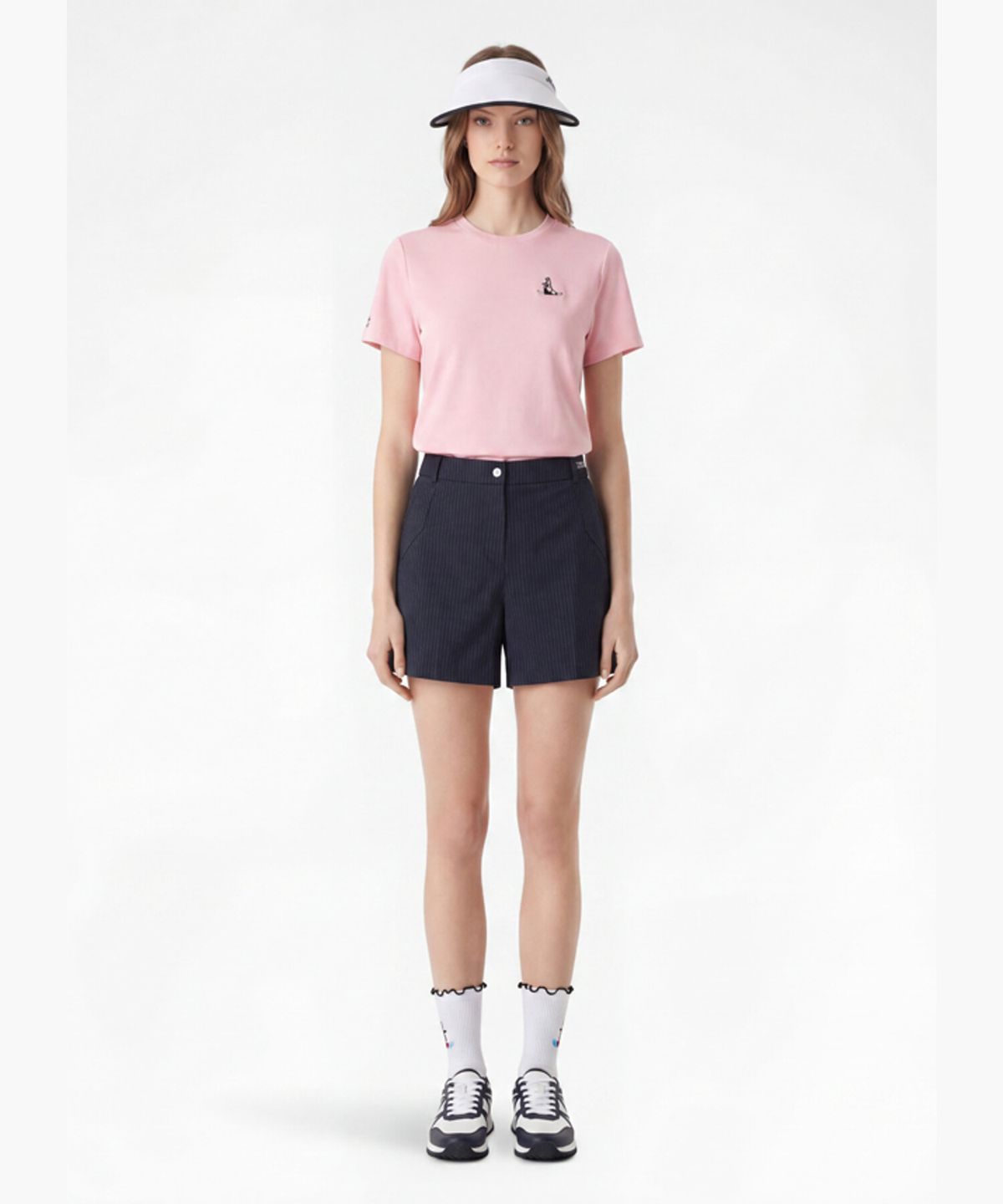 먼싱웨어(MUNSINGWEAR) 여성 썸머 스트라이프 반바지 네이비 MR222LSP45