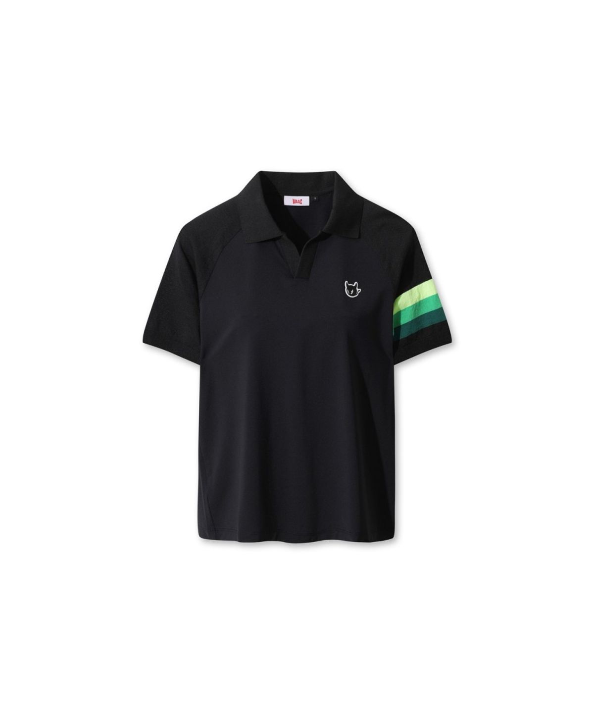 왁(WAAC) Women Knit Sleeve Hybrid Polo WWTCM26301BKX