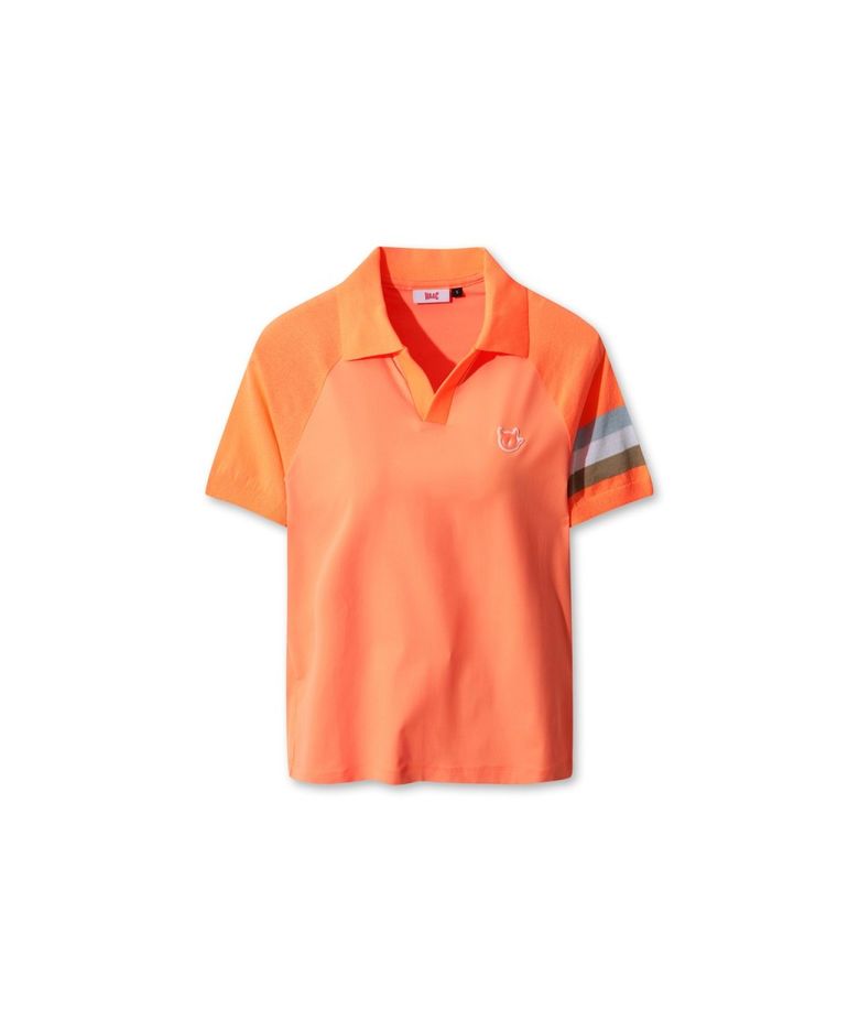 Women Knit Sleeve Hybrid Polo WWTCM26301ORX