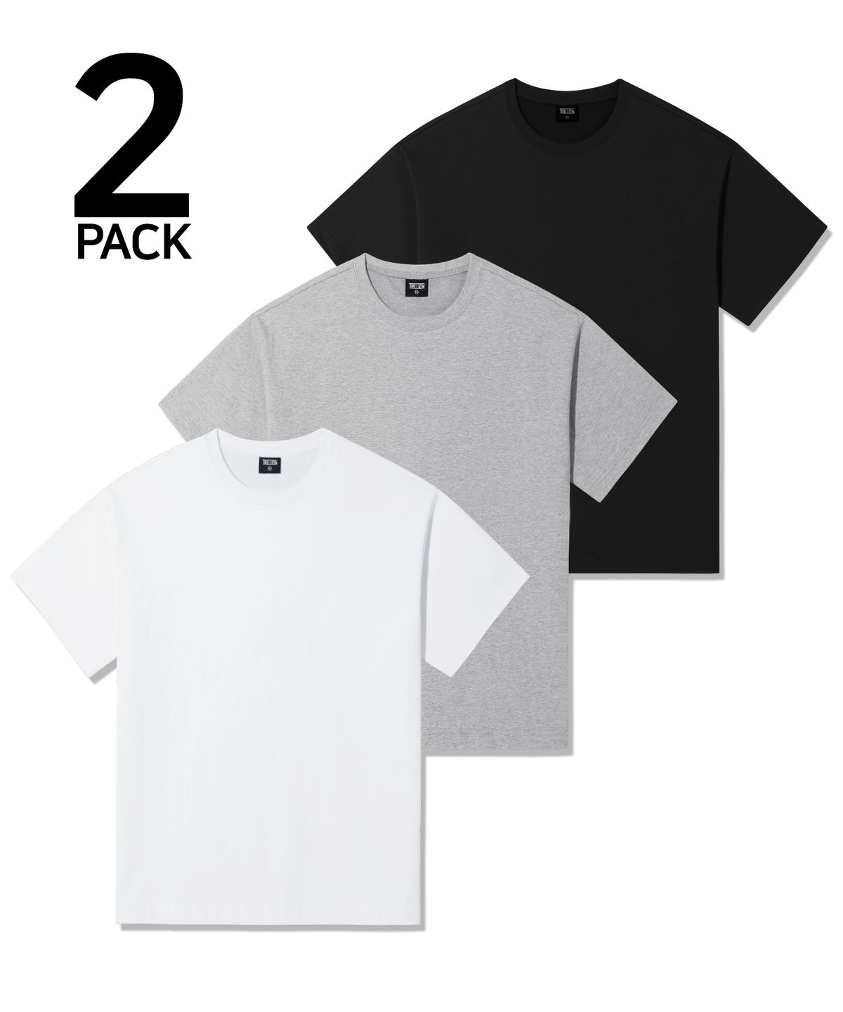 트릴리온(TRILLION) [2PACK] 코마 26수 레이어드 롱 반팔티_3color