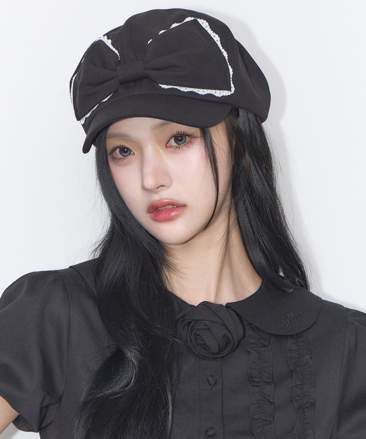 일리고(ILLIGO) 레이스 리본 헌팅캡 블랙