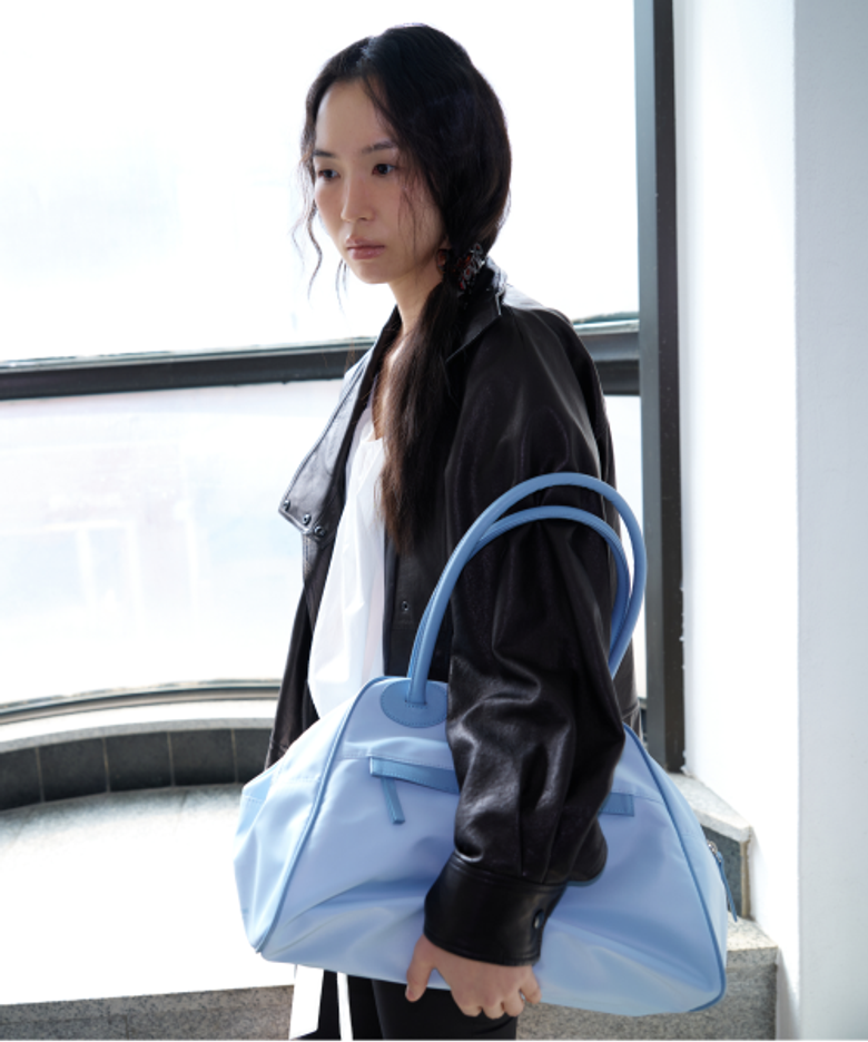 TWO ZIPPER BAG NYLON ORIGINAL(SODA BLUE)