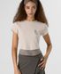 우먼스 자수 레이어드 크롭 하프 슬리브_베이지