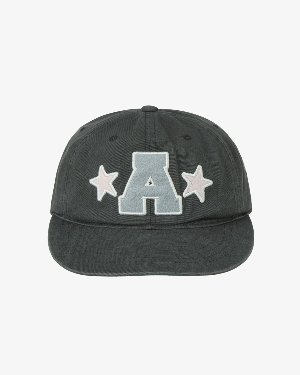 에이이에이이(AEAE) WASHED CAPITAL LOGO CAP [CHARCOAL]