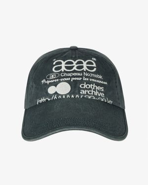 WEB LOGO WASHED 5 PANNEL BALL CAP [NAVY]
