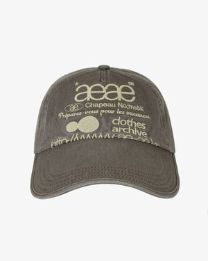 WEB LOGO WASHED 5 PANNEL BALL CAP [BROWN]