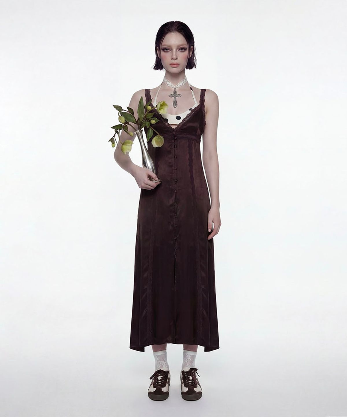 루루서울(LOULOUSEOUL) MOONLIT DRESS (DARK BROWN)