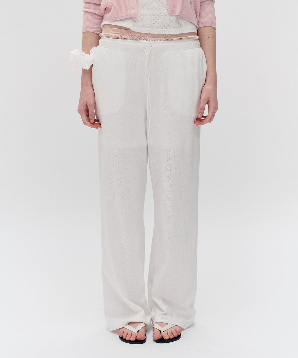 로라로라(ROLAROLA) NUBASIC EYELET JERSEY STRING PANTS WHITE