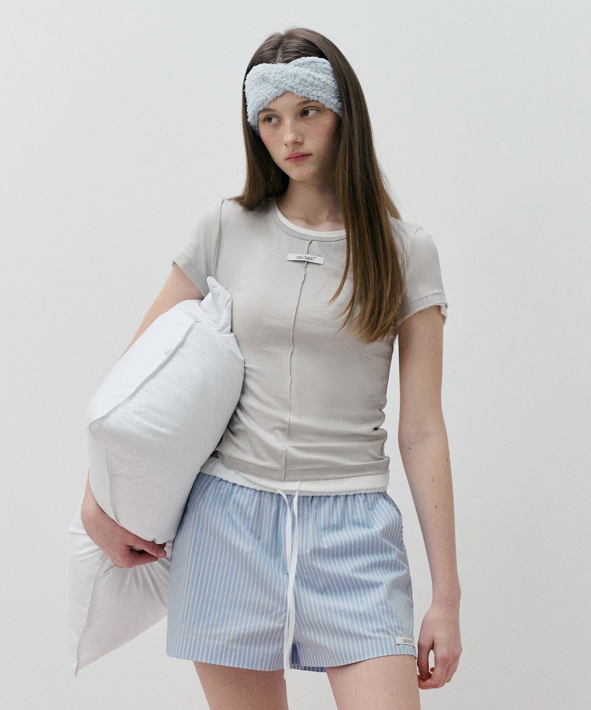 로라로라(ROLAROLA) NUBASIC TENCEL U-NECK T-SHIRT L/GRAY