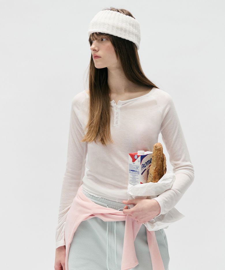 NUBASIC BACK SHIRRING T-SHIRTS WHITE