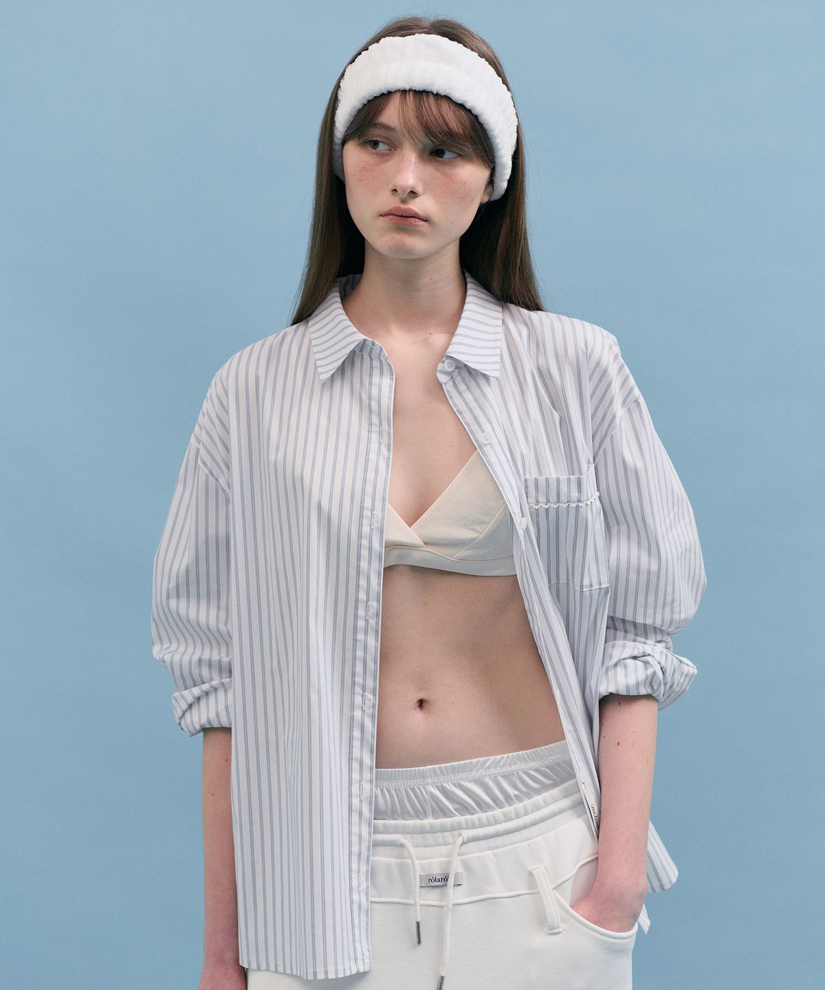 로라로라(ROLAROLA) NUBASIC STRIPE SHIRTS WHITE