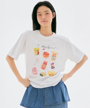 [버터베어] 반팔 티셔츠(WHITE)_SPRLG23U03