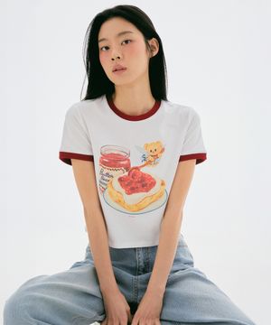 [버터베어] 링거 크롭 반팔 티셔츠_SPRLG23U04