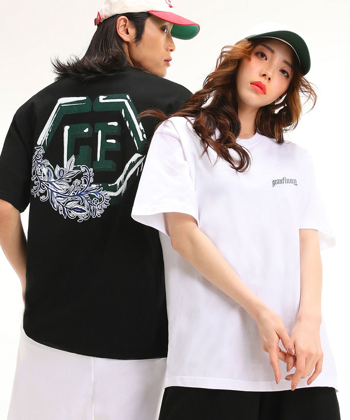그랜피니(GRANFINNY) 세미 오버핏 GF 반팔티