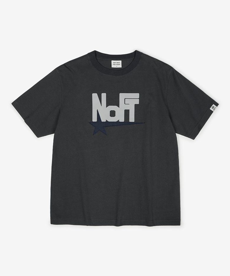 스타 NOFT 자수 반소매 티셔츠 [다크 그레이]