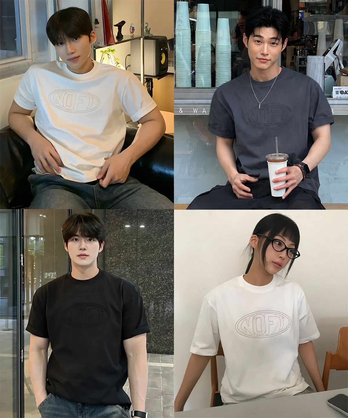 낫온리포투데이(NOT ONLY FOR TODAY) 오벌 NOFT 자수 반소매 티셔츠 (3Color)