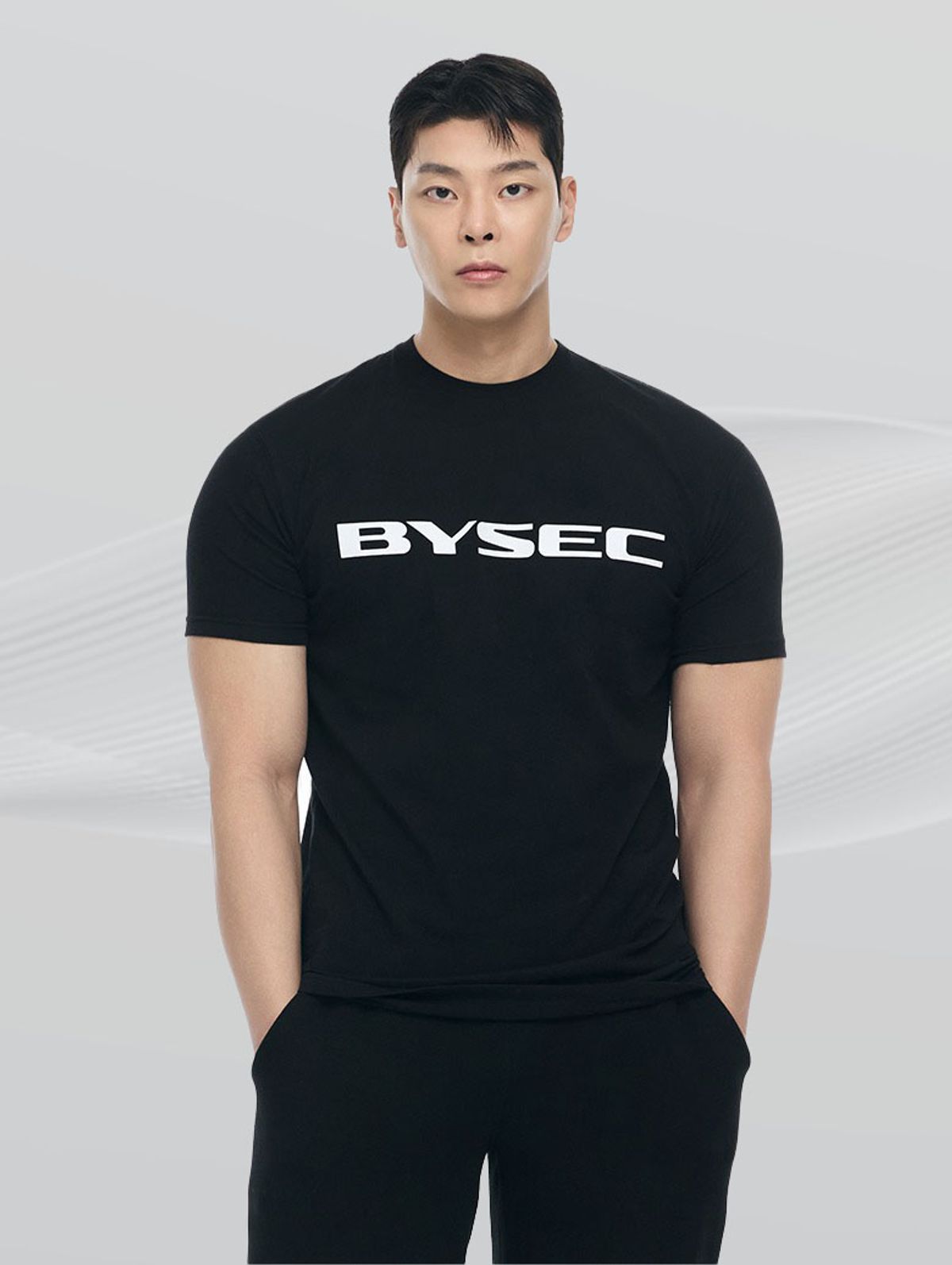 바이젝(BYSEC) 머슬 스판 메인로고 숏슬리브_2Color