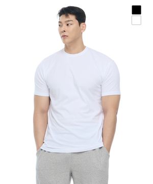 머슬 스판 무지 숏슬리브_2Color