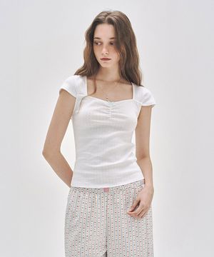 034A 펄 캡 슬리브 탑