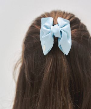 601A 리본 헤어 클립_블루