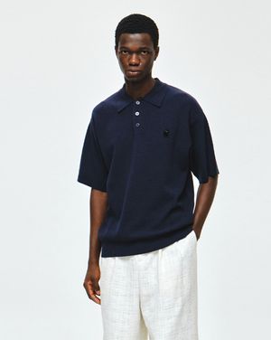 셈블런스 부클 카라 니트 네이비 ZI2KT882NY